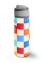 Multi-Colored Checkerboard Patterned Steel Thermos with Straw and Direct Drinking Feature 800 ml 38503 - 5