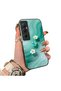 Realme C65 4g Compatible Silicone Edge Hard Back Case Couple Phone Case with Floral Pattern