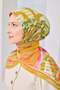 Velora Scarf Illustration Art Oil Green - 5