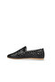 Black Leather Women's Flat Shoes - 5
