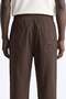 Men's Tie-Waist Washed Detail Trousers - Bitter Brown - 3