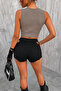 Women's Crew Neck Sleeveless Crop Tank Top Single Jersey 100% Cotton Basic Summer T-Shirt - 3