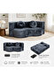 Convertible Folding Futon Sofa Bed, Queen Sleeper Sofa with Pillow, Teddy Floor & Futon Loveseat Couch, Foam Folding Mattress Sleeper for Living Room, Guest Use, Apartment, No Assembly - 4