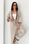 Women's Ethnic Pattern Detailed Kimono Pants Set – Belted Loose 2-Piece Summer Set - 4