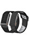2-in-1 Silicone & Nylon Sport Watch Band Compatible with Smartwatch Adjustable Black Strap Set