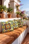Ethnic Lemon Drawings Patterned 4-Piece Throw Pillow Cover Set - 2