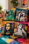 Poster Drawings Patterned 4-Piece Throw Pillow Cover Set - 2