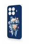 Mi 15t Pro Compatible Blue Ribbon Flower Pattern Silicone Case - 4