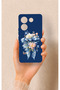 Tecno Caman 20 Pro 5g Compatible Blue Ribbon Flower Pattern Silicone Case