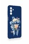 Samsung A04S Compatible Blue Ribbon Flower Pattern Silicone Case - 3