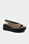 Degal Genuine Leather Thick Sole Women's Mink Suede Sandals - 2
