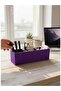 Purple 3-Compartment Multi-Purpose Tabletop Short Pen Holder Jewelry Makeup Supplies Bathroom Kitchen Organizer Box