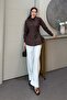 Modena Side Tie Shirt Brown - 2