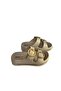 Beige Padded Sole Round Gold Buckle Non-Slip Sole Daily Pool Beach Slippers - 5