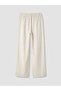 Xside Beige Women's Linen Blended Pants with Elastic Waist - 3