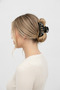 Black and Yellow Marble Patterned Large Size Hair Claw Clip Women's Accessory - 3