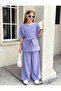 Girl's Lilac Aerobin Summer Set with 2-Piece Oversized Wide-Leg Pants, Ages 8-16