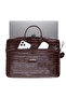 Mocha Croco Genuine Leather 13-14 Inch Macbook/Laptop Bag - 3