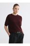 Lcw Comfort Burgundy Crew Neck Women's Knitwear Sweater