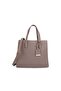 Women Grey Textured Double Handle Workwear Handheld Bag With Detachable Strap
