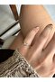 Gold Three Small Stone Pinky Rings - 4