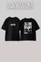 Eminem_57 Design Printed Unisex Oversize Black Tshirt