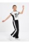 Girl's 2-Piece Sports Set with Side Striped Wide-Leg Pants - 2
