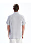 Nevavm Regular Fit Short Sleeve Linen Look Men's Shirt with Difference - 4