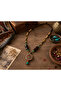 Soreya Bohemian Turquoise Medallion Necklace with Wooden Beads Handmade Design - 3