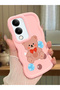 Vivo Y04S Compatible Case Camera Protector Pink Silicone Couple Phone Case Bear Pattern