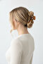 Bow Shaped Amber Yellow Patterned Transparent Hair Clip Claw Clip - 3