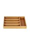 Aaron Bamboo Cutlery Tray 5 Section Nature Bamboo Cutlery Box Organizer Silverware Storage - 3