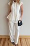 White Pinstripe Shirt and Pants Set - 1424 - 7