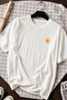 Flower Market Design 100% Cotton Half Oversize White T-Shirt - 2