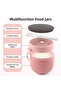 Stainless Steel Food Jar 600ml Portable Microwave Safe Breakfast Cup with Spoon & Leak Proof Lid - Pink - 4