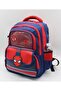 491 Primary School Bag Set of 3 Primary School Bag Character Patterned Set Boy's Red-Navy Blue - 4