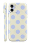 iPhone 11 Blue Polka Dot Protect Slim Glossy Full Covering Print Camera Protected Phone Case