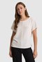 Women's Cream Crew Neck T-Shirt 50322086-Vr256