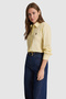 Women's Light Yellow Long Sleeve Basic Shirt 50320204-Vr004 - 3