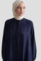 Ruffled Basic Robe Navy Blue - 3