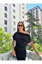 Off-The-Shoulder Chic Midi Length Dress - 2