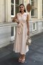 Women's Belted Linen Textured Summer Shirt Dress - 2
