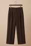Women's Relaxed Fit Wide Leg High Waist Trousers Brown