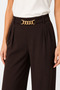Adriana Fabric Wide-Leg Women's Trousers with Chain Buckle – Stylish Palazzo Trousers, Length 110cm - 2