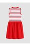 Lcw Kids Red Striped Bow Detailed Girls' Dress - 3