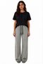 Women's Black Crew Neck T-Shirt and Grimelange Wide Leg Sweatpants Set