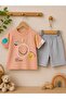 Hello Come on Smile Printed 100% Cotton Combed Cotton Summer Unisex Baby Set - 2