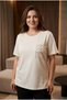 Women's Plus Size Pocket Appliqué Stone and Tassel Detail Side Slit Short Sleeve Stretchy Viscose T-Shirt - 5