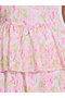 Pink Floral Print Layered Maxi Dress - 4