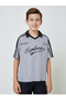 Teen Boys Text Print Open Collar Polo T-Shirt - 2